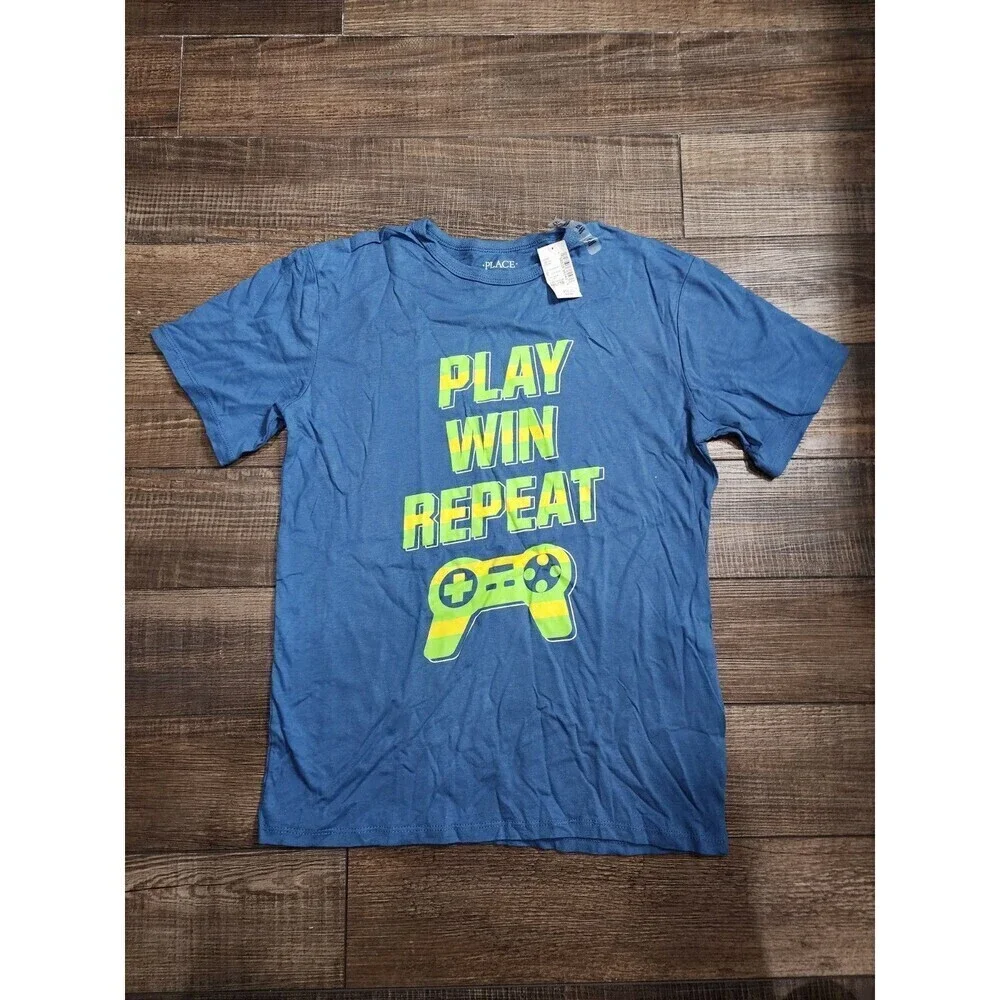 NEW The Children's Place Boy's Short Sleeve T-Shirt size XXL 16 Play Win Repeat